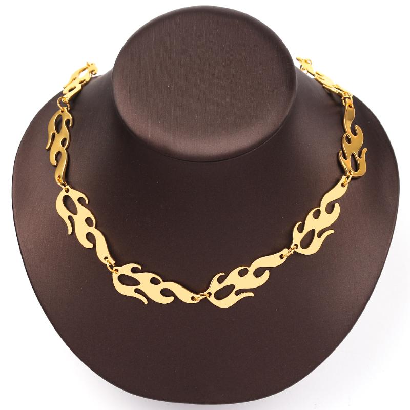 

Pendant Necklace Alloy Flame Necklaces For Men Harajuku Streetwear Punk Gothic Choker Hiphop Rock Chain Clavicle Gifts Jewelry