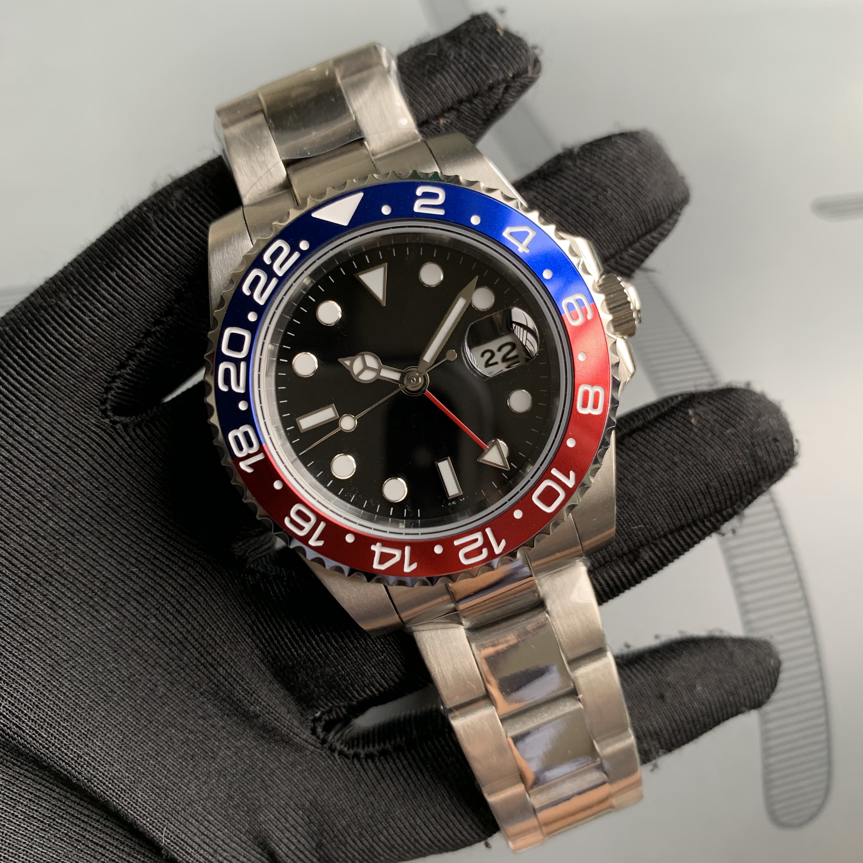 

Mens Watch Greenwich Rubber Strap Rose gold Automatic Movement Mechanical Stainless Steel Mens Watches Master Male Wristwatch 40MM Watch, Customize