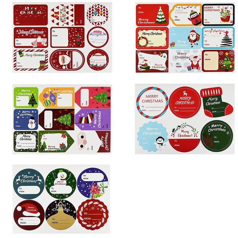 

5 Sheets/Set Merry Christmas Stickers Seal Labels for Envelope Cards Gift Package Diary Scrapbooking Decor