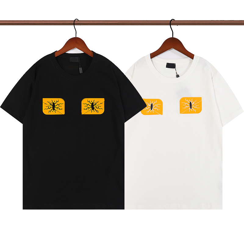 

Men T Shirt Cracked Eyes Monster Offset Print Summer Ins Tiktok Hot Short Sleeve Unisex Man Woman Tees, Black