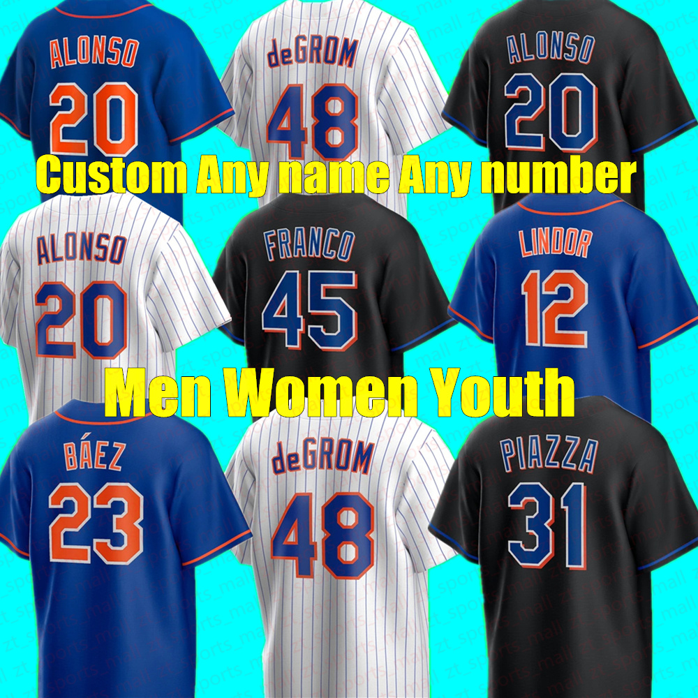 

New Max Scherzer Mets Baseball Jersey Starling Marte York Pete Alonso Eduardo Escobar Nick Plummer Jacob deGrom Mets Keith Hernandez Francisco Lindor jerseys, Youth