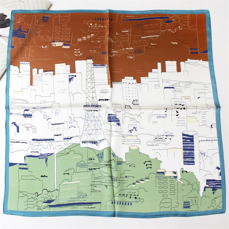

Scarves 100% Pure Silk Scarf Women Fashion Print Square Wraps Small Headband Neckerchief Wholesale Bandana Hijabs Foulards