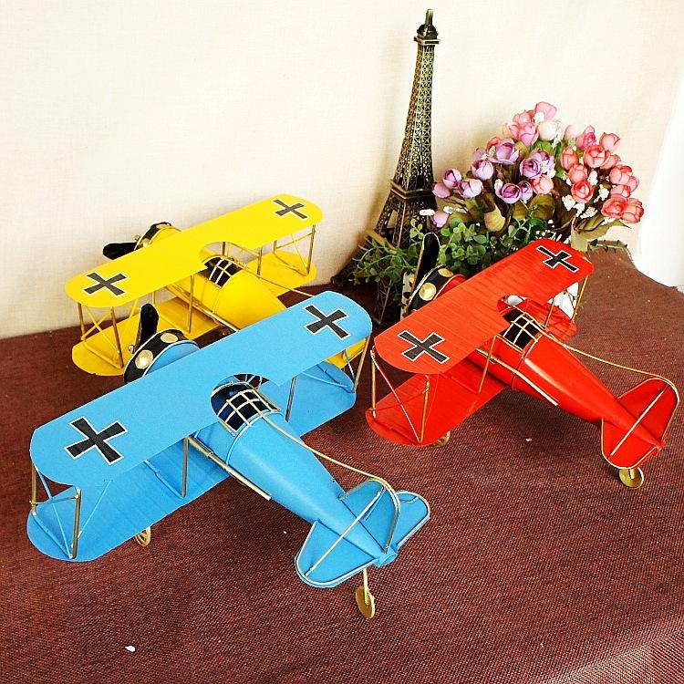 

Biplane model retro wrought iron furnishings photography props