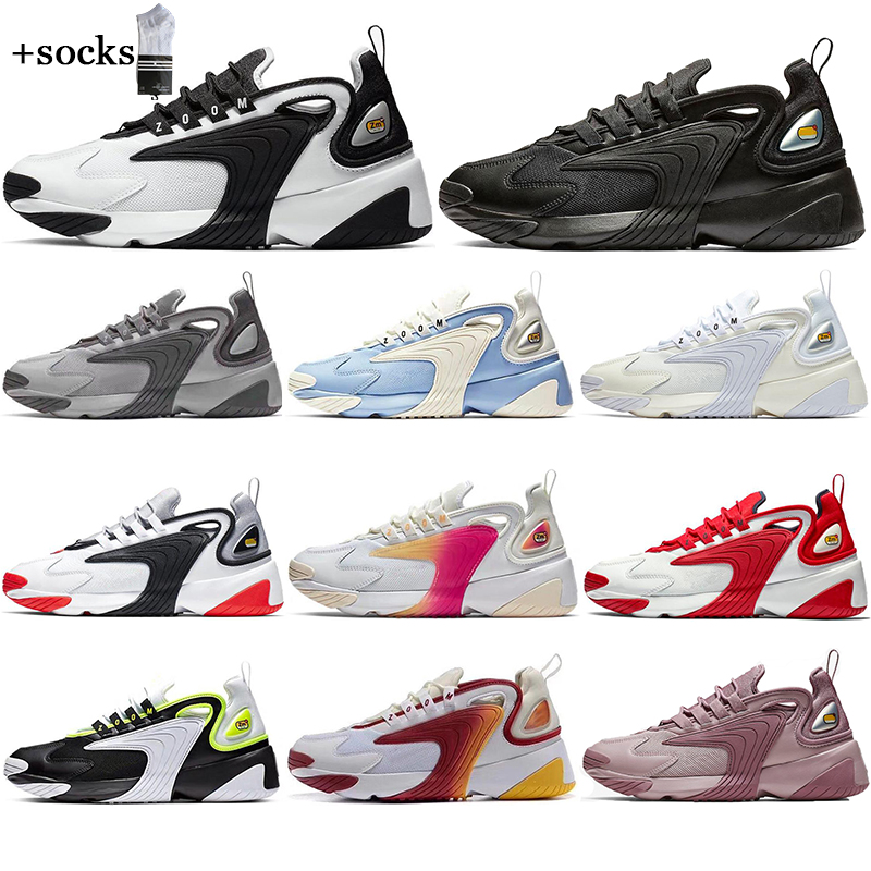 

NEW With free Socks M2k Tekno 2K Men Women Running Shoes Black Sail White Orange Navy Top off Sports Sneakers Breathable 36-45, #7 grey 36-45