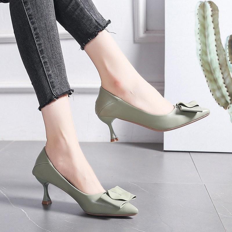 

Button Decoration High Heels Women Concise Pointed Toe Pumps Pu Leather Stiletto Heels Office Work Shoes Women Thin1, Beige