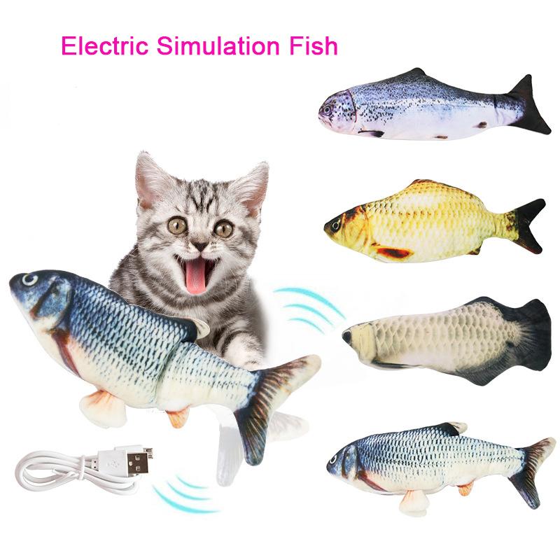 

Pet Fish Toy For Cat Vocal Toys shaking Electric Stimulation Fish Toy Jumping for Dog Cat Chewing Playing Biting Supplies