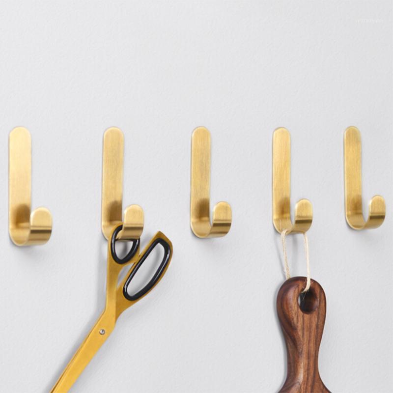

4 Pcs Simple Wall-mounted Hooks Copper Hook for Bathroom Hanger Door Towel Cloth Holder Rack Room Wall Decoration1