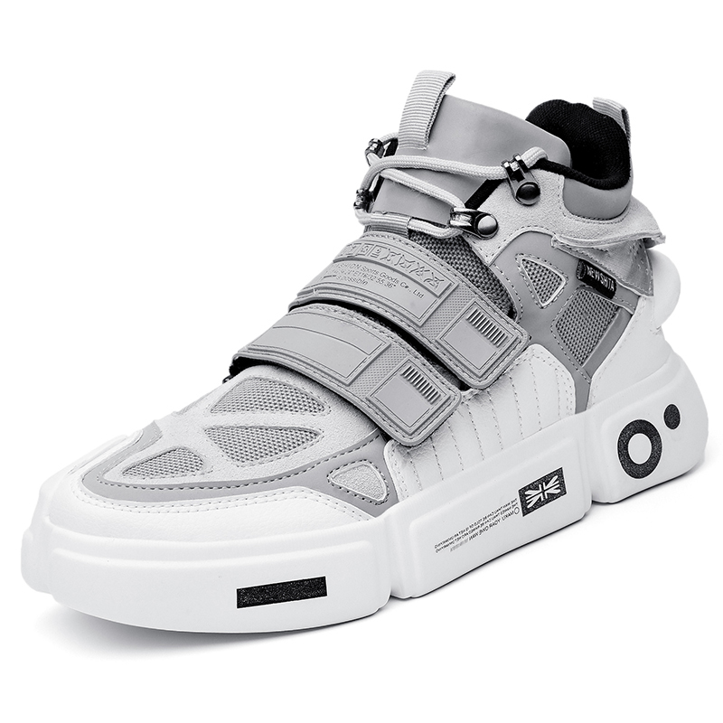

Adult male Men's krasovki sports superstar trainers plus big ankle size platform shoes TCTY, Gray