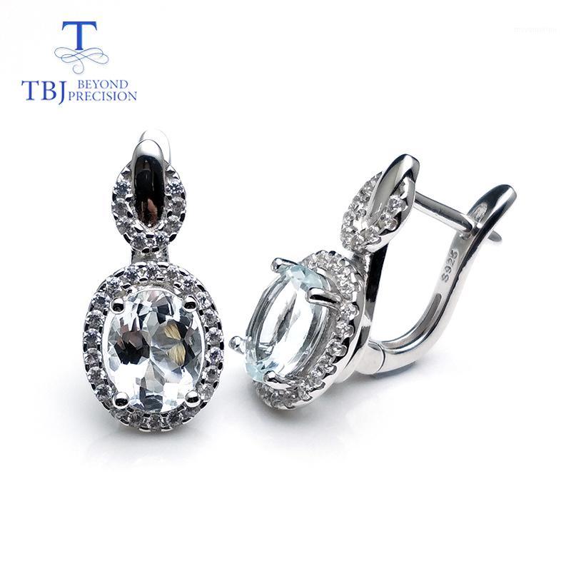 

TBJ,elegance simple earring with natural aquamarine gemstone in 925 sterling silver fine jewelry for women girlfriend as gift1