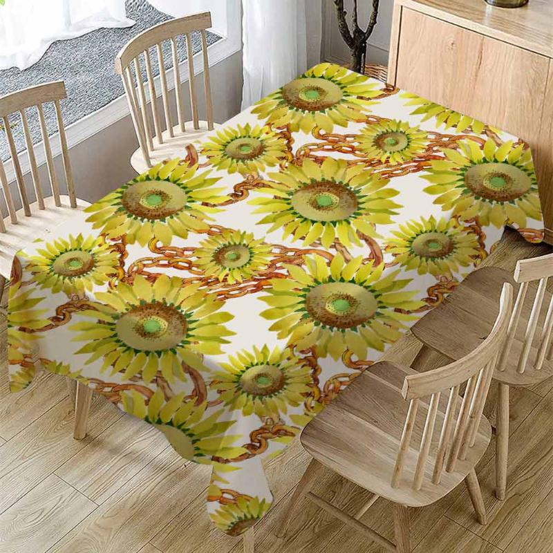 

comely Flower Pattern Table Cloth Rectangular Table Cover Dining Home Decor high quality 140X80cm Tablecloth, Yellow