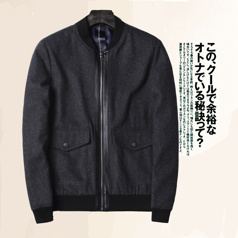 

2021 The New Mode Casual Intelligent Autumn Jacket Outward Size M-3xl Male Spring Wool Fine Tuning Coats Kwmd, Grey