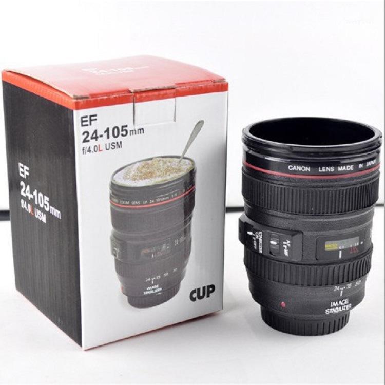 

400ml New Coffee Lens Emulation Camera Mug Beer Mug Wine With Lid Black Plastic Cup&Caniam Mugs Cafe MUG-091, As pic