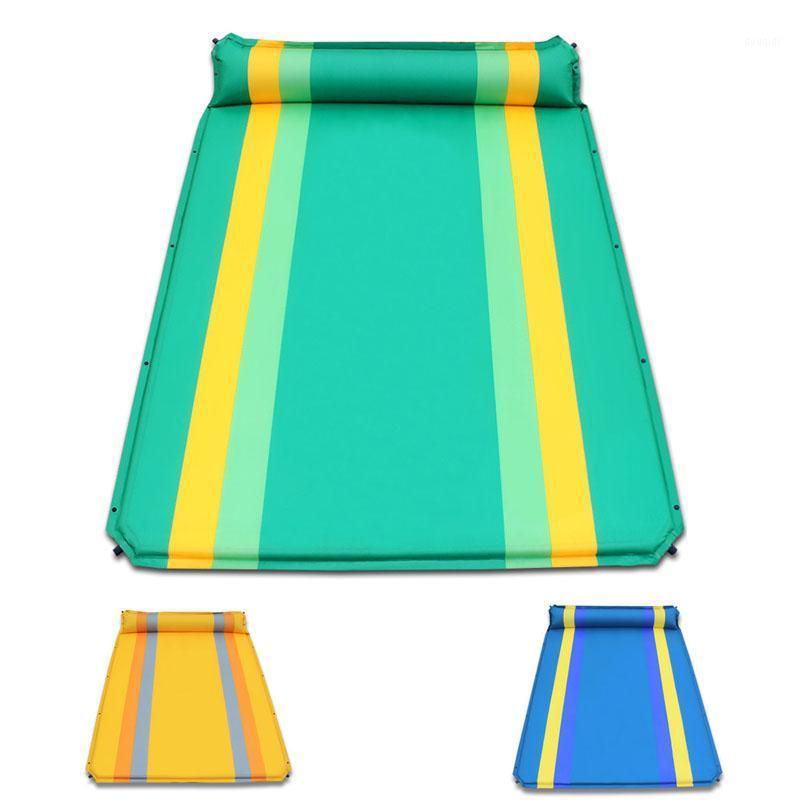 

High quality CS033-2 3colors couple 2persons automatic inflatable mattress outdoor camping travel cushion PVC thicken widen mat1