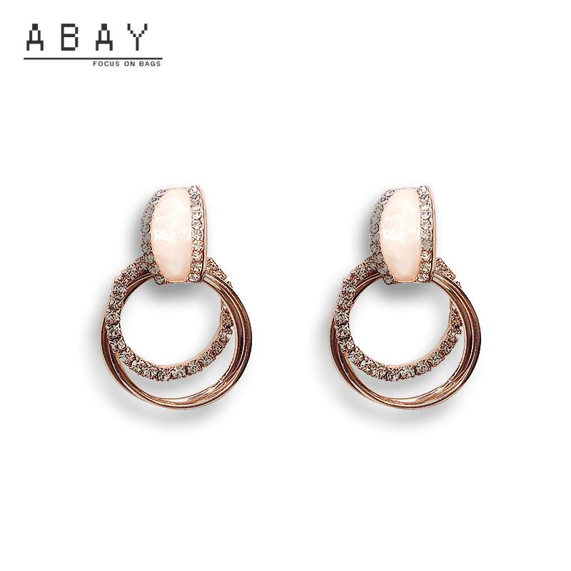 

Fashion Popular Circle Earrings Women 2020 New Simple Versatile Rose Gold Temperament High Sense Female Ear Pendant Trend