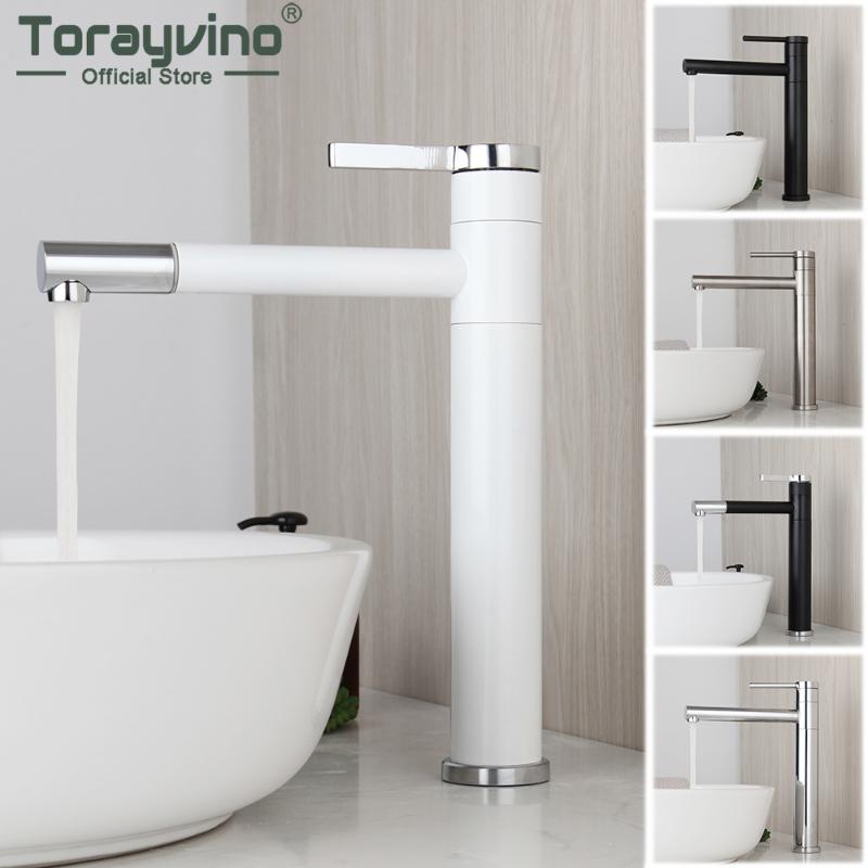 

Torayvino 360 Swivel Bathroom Faucet Basin Sink Single Handle Single Hole Deck Mount Faucets Bathtub Hot & Cold Mixer Water Tap
