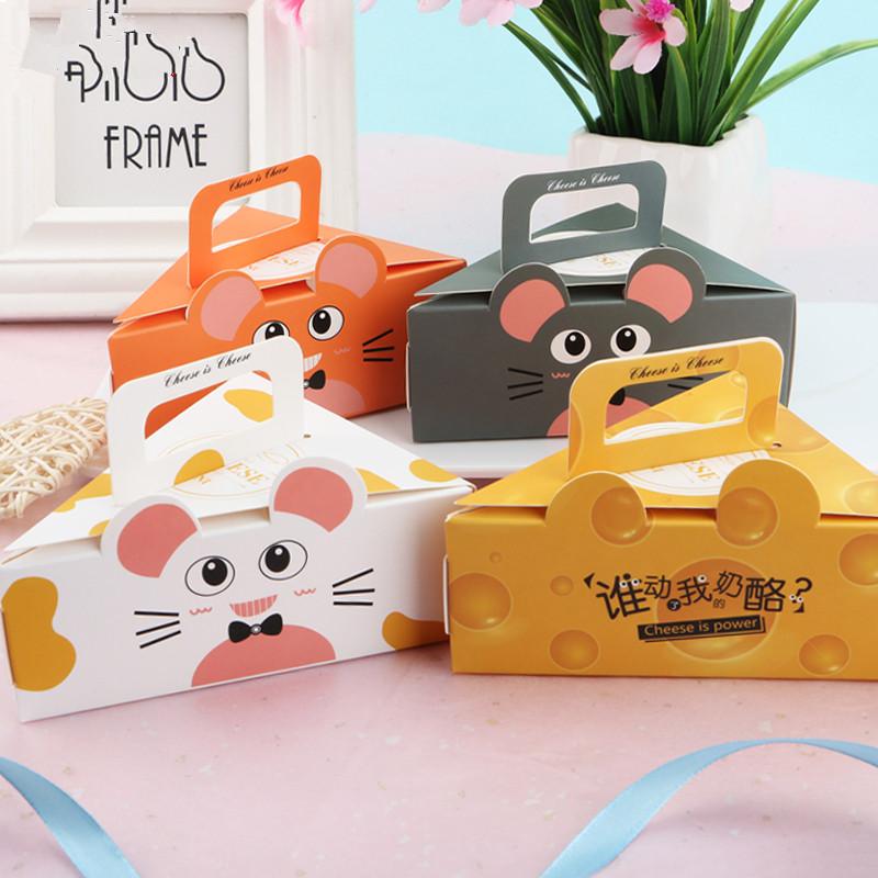 

20pcs Net red portable cake box mini children mousse paper box small pastry cheese packaging boxes diy favors candy gift
