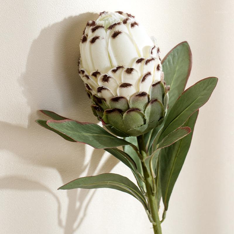 

NEW large Artificial Protea Cynaroides silk+plastic flowers for Wedding Decorations wreath fake Plants flores artificiales1, Green