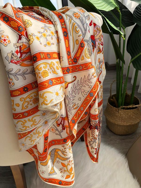 

Twill Cashmere Silk Scarf Women 140*140cm Sqaure Soft Printed Head Femme Fashion Ladies 100% Real Silk Scarf1