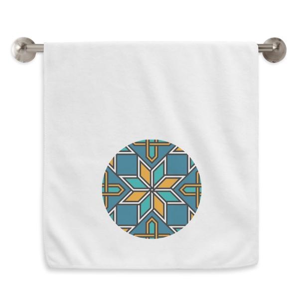 

Towel Blue Orange Morocco Abstract Flower Circlet White Towels Soft Washcloth 13x29 Inch