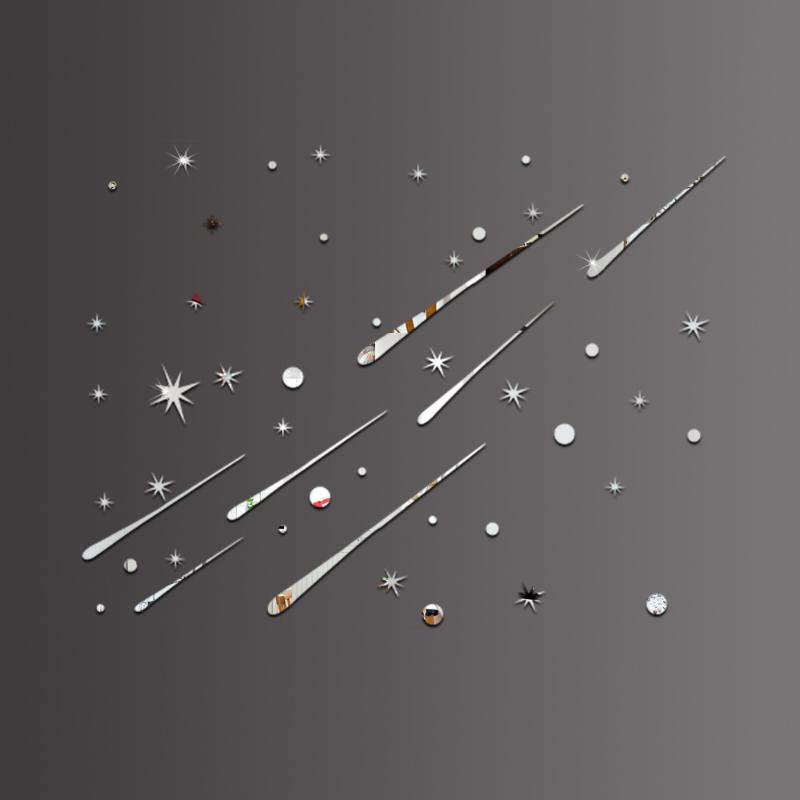 

Meteor Shooting Star Acrylic Gold Sliver Mirror Stickers Wall Sticker Bedroom Living Room Decor Home Decoration Accessories
