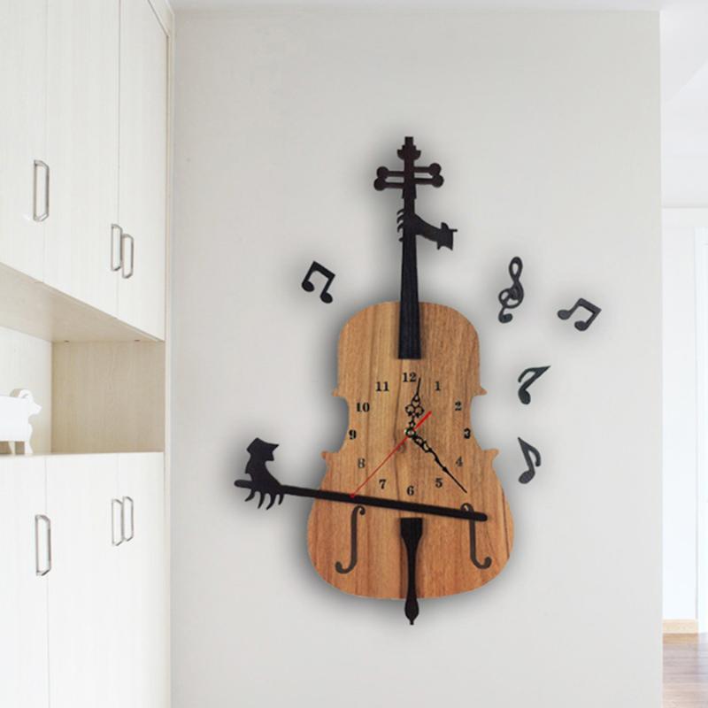 

Modern Minimalist Large Wood Wall Clock Silent Wall Decorations Living Room Ornament The Nightmare Befor Christmas 3DBG08V