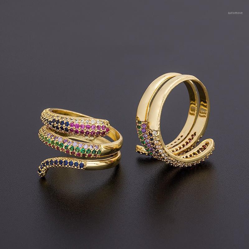 

Top Quality New Gold Color Multilayer Adjustable Rings For Women Copper Cubic Zirconia Trendy Stack Finger Ring Jewelry Gifts1