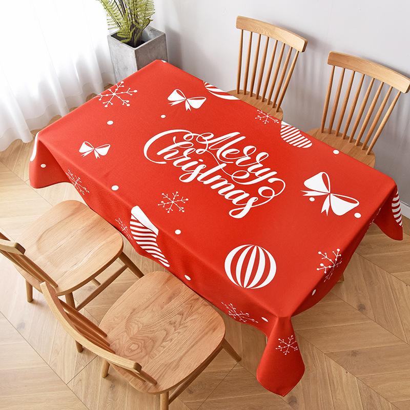 

New Christmas New Year's Tablecloth Table Cover Rectangular Tablecloths Linen Christmas Decorations Table Cloth for Home, Red