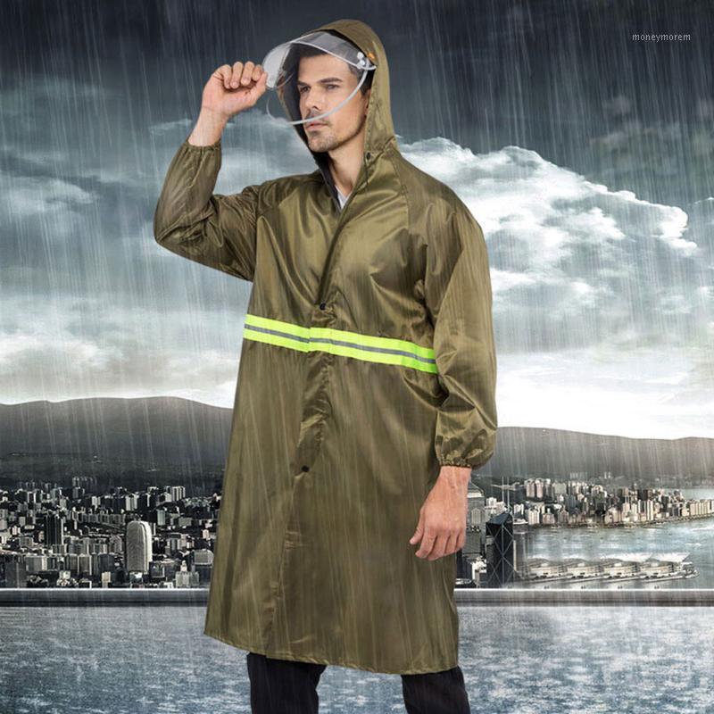 

Protective Raincoat Men Waterproof Unisex Reflective Long Rain Coat Adult Saliva Cover Prevents Splashing Body Hiking Coat Ap61, Green