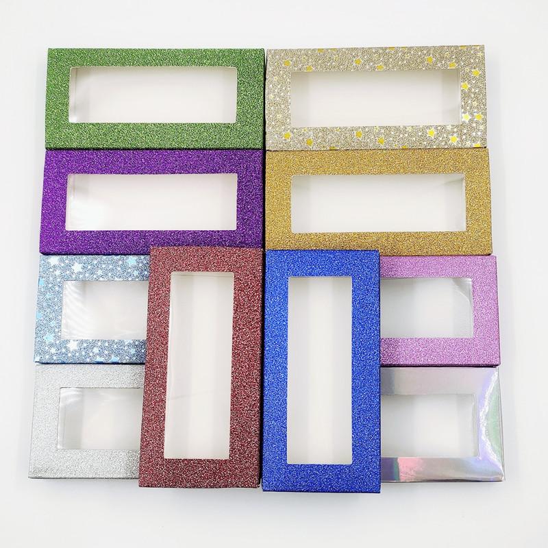 

Wholesale 20/30/50/70/100 pcs eyelash packaging box blank eyelashes package Multicolor paper box eyelashes DIY flash packing bo