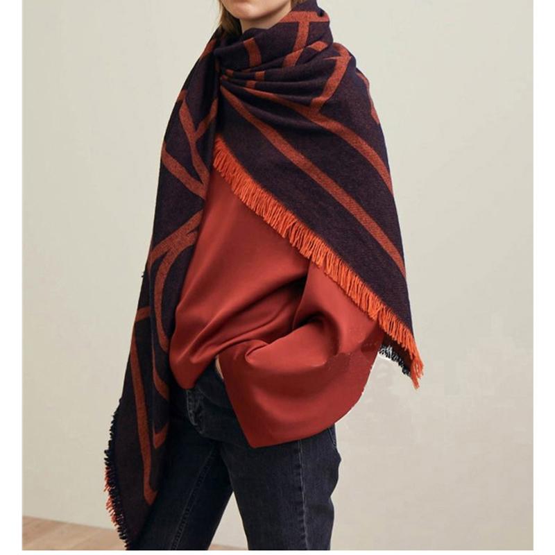 

High Quality Cashmere Scarf 150CM Big ScarfS Classic Coat Autumn Winter Wool Shawl Scarf, Dark grey