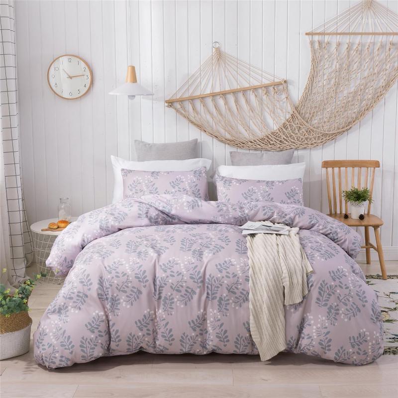 

Romantic printing Quilt Cover comforter bedding set bed cover duvet Queen King bed set Bedclothes Pillow case Home Textile1, Violet