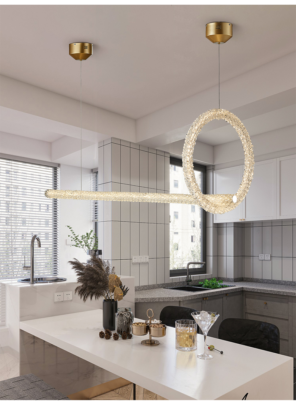 

New modern chandelier lighting for dining room combination design led crystal light fixture kitchen island bar cristal hang lamp