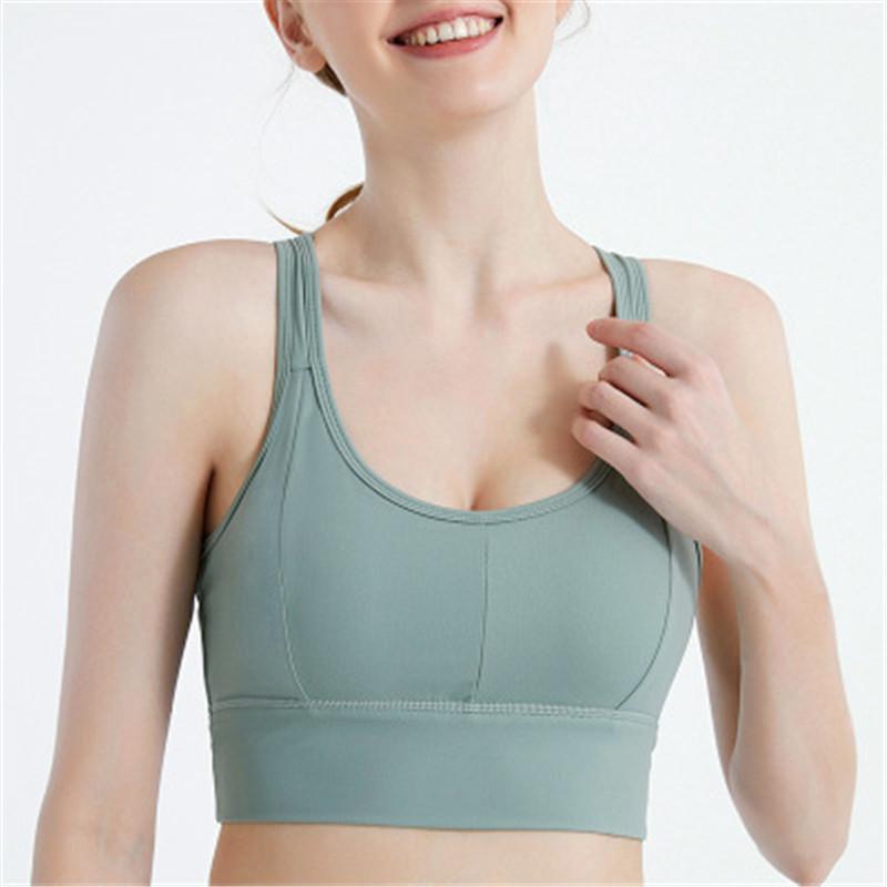 

Sports Bra Sexy Cross Strap Gym Women Push Up Yoga Bra Crop Top High Strength Yoga Fitness Beauty Run Sports Multicolor Crop Top1, Black