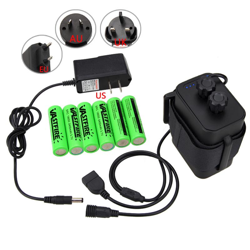 

Bike Light External Power Supply 6 pcs 18650 Batteries with Waterproof Battery Pack Case Battery Storage Box Cycling Accessories