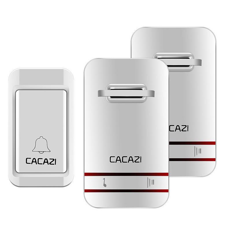 

Cacazi Self-Powered Waterproof Wireless Doorbell Led Light No Battery Home Cordless Bell 1 Button 1 Receiver(Eu Plug