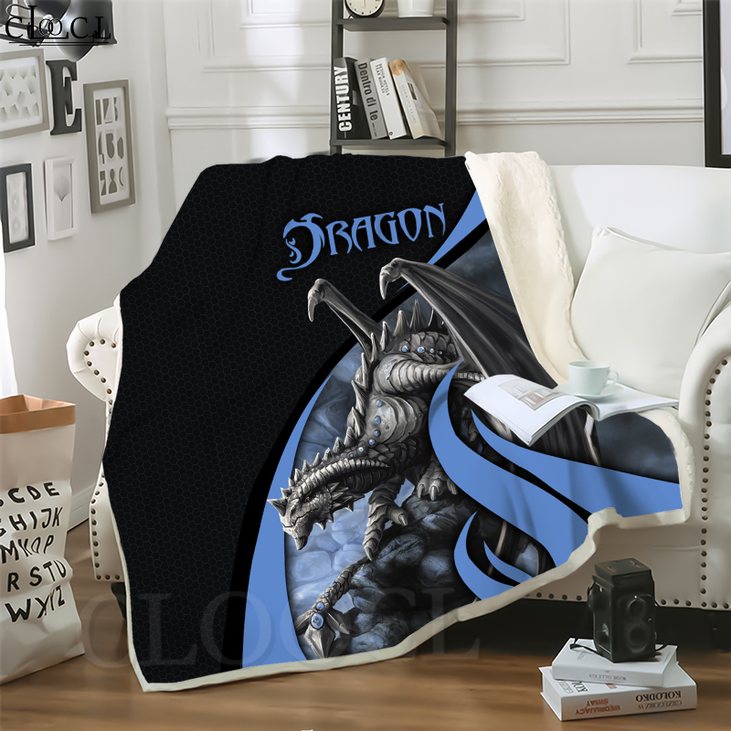 

CLOOCL Blankets Animal Legendary Creature Dragon 3D Print Harajuku Air Conditioning Blanket Sofa Teens Bedding Throw Plush Quilt