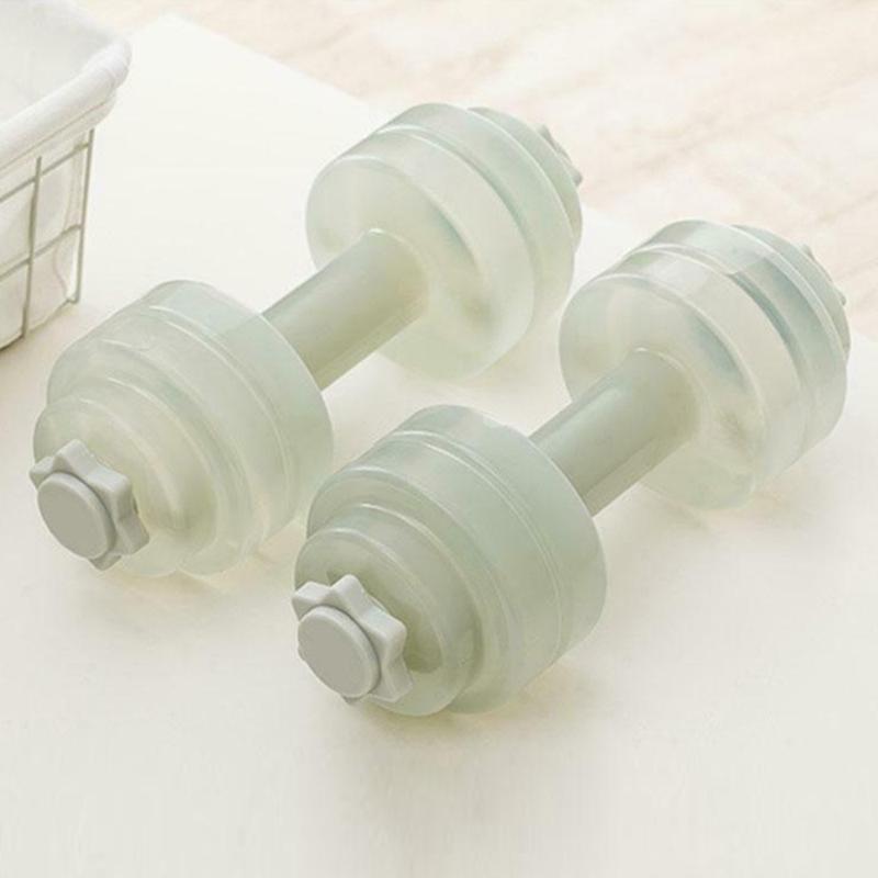 

2Pcs Water Dumbbells Plastic Arm Training Workout Crossfit Yoga Practical Body Building Ladies Fitness Muscle Toning Home Gym1, Beige
