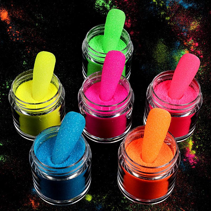 

Neon Glitter Nails Art Sugar Powder Snow Candy Nail Pigment Dust Nail Decorations UV Gel Polish Manicure Glitter Sequins