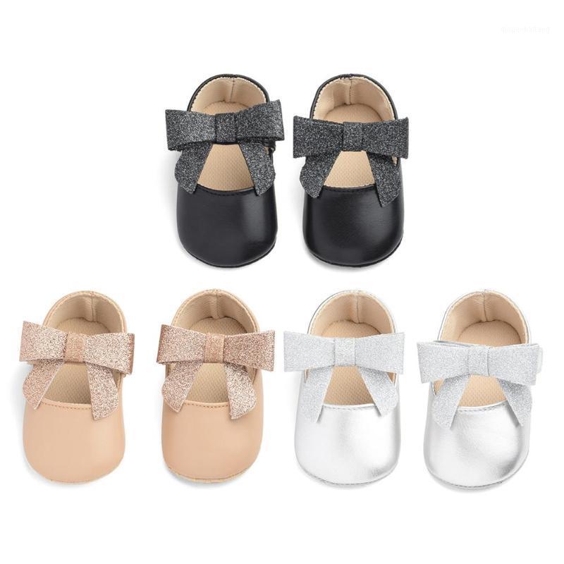 

Wearable Girl Sole Anti-Slip Toddler ShoesMagic Stickers Way of Dressing Worn Seasonally Baby Sequined Shiny Bow Princess Shoe1, Red-11cm