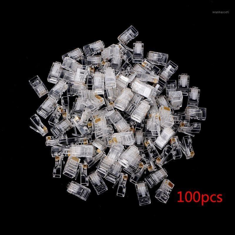 

Gold Plated RJ45 Net Network Modular Plug Cat5 CAT5e Connector 8P8C UTP Unshielded Modular Rj45 Plug New 25/100/200/500PCS1