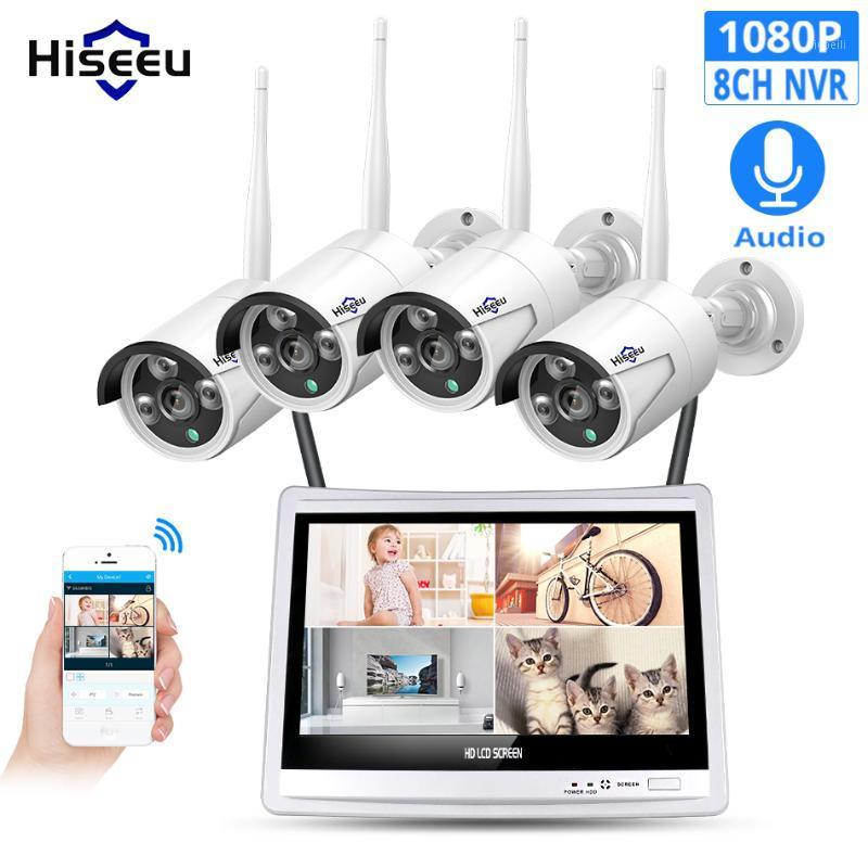 

Hiseeu 8CH 1080P Wireless NVR Kits 12' LCD display HD outdoor security 2MP IP Camera video surveillance wifi cctv camera system1