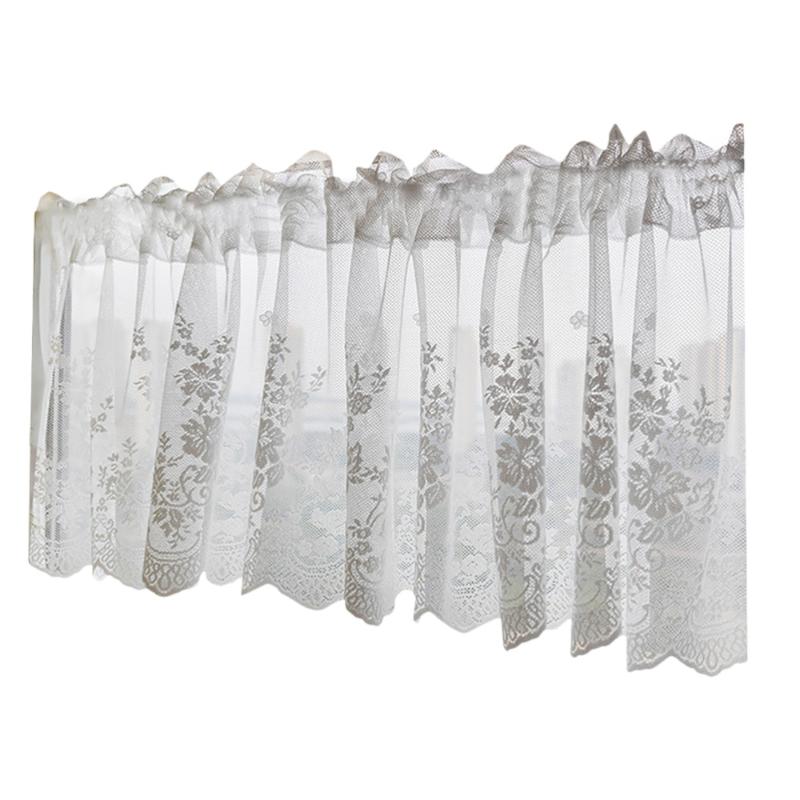 

1 Sheet Blackout Curtain Lace Curtain Half Decorative for Home, White