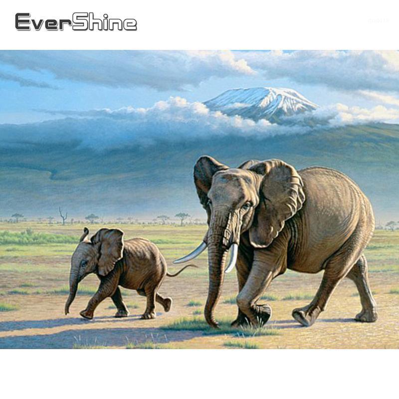 

Evershine Diamond Embroidery Elephant Cross Stitch Mosaic Diamond Painting Animals Full Square Rhinestone Pictures Home Decor1