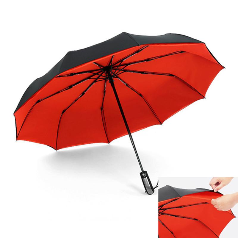 

Big Business Umbrellas Rain Women Man Full-automatic Parasol 10 Ribs Man Folding Umbrella Male largeParaguas Plegable Wholesale, D-2