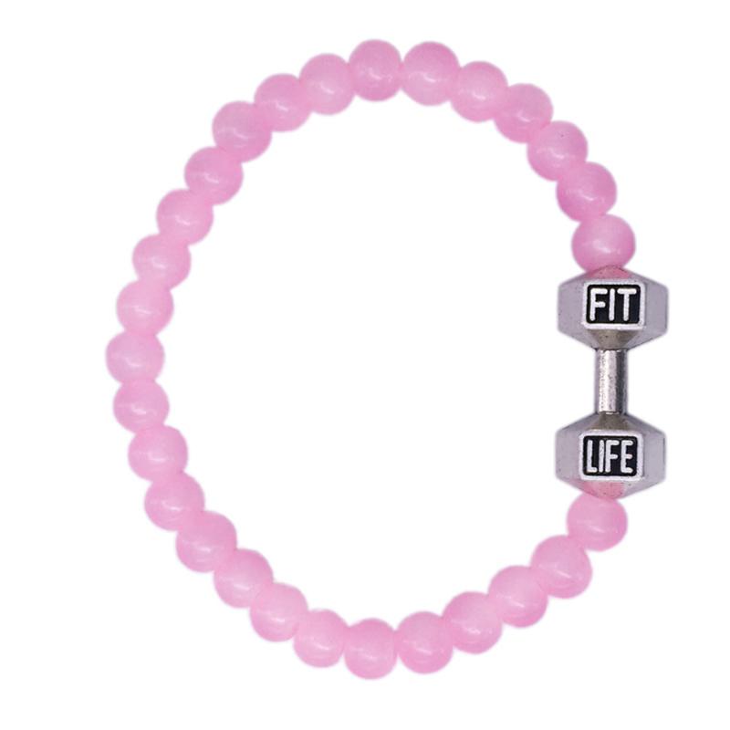 

Wholesale Stylish Gym Sports Crossfit Insprie Bead Barbells Dumbbells Fitlife Bracelets
