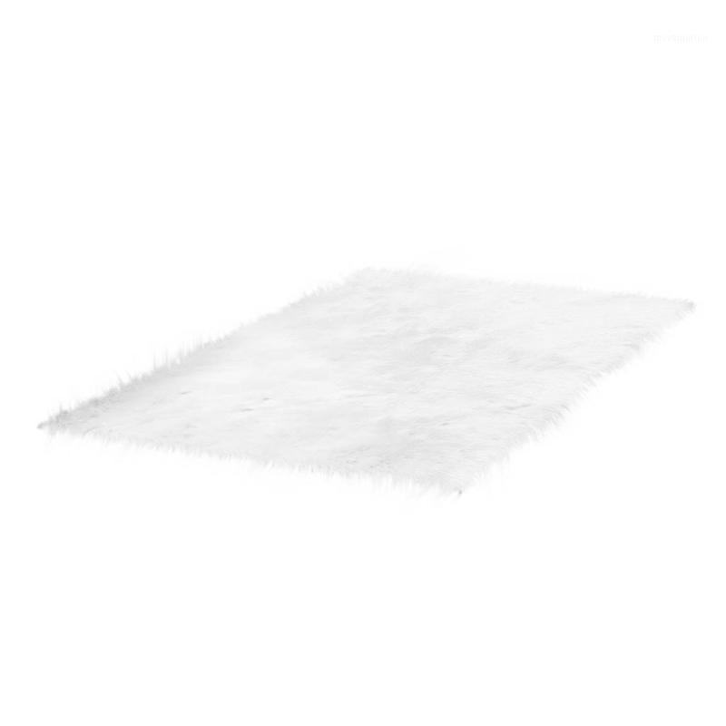 

New Rectangle Soft Faux Sheepskin Fur Area Rugs for Bedroom Floor Shaggy Silky Plush Carpet White Faux Fur Rug Bedside Rugs1