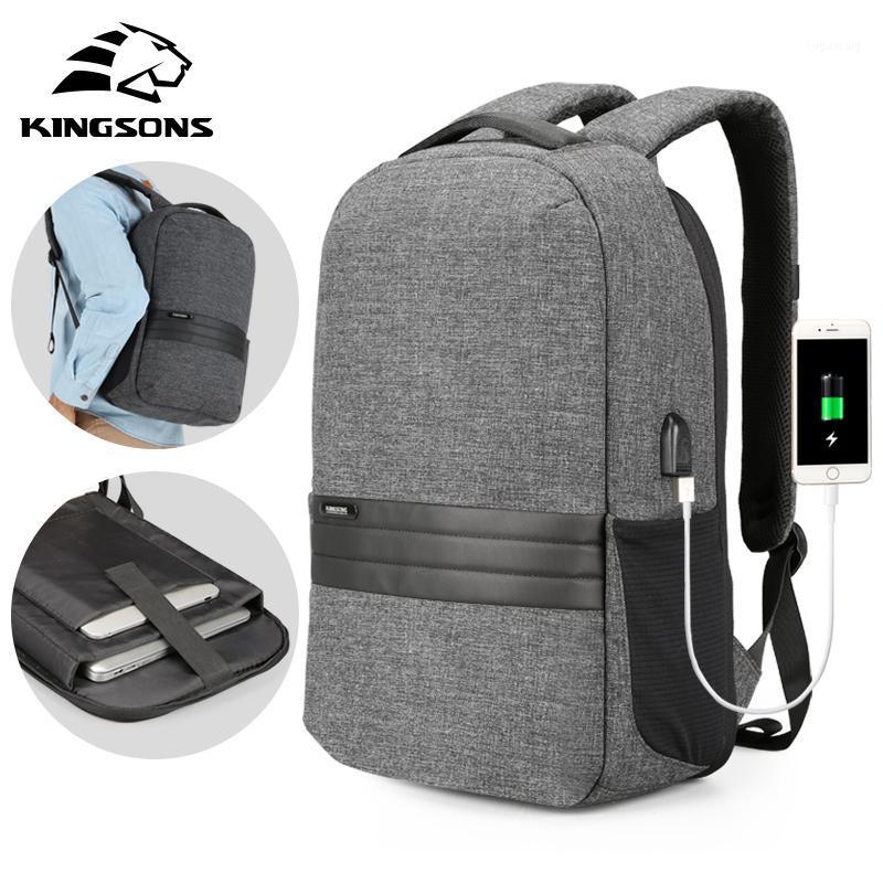 

Kingsons Men Backpacks 15.6 inches Shoulder Bags in Men's Casual Daypack for Business Laptop Backpack USB Recharging Travel Bag1, Dark grey