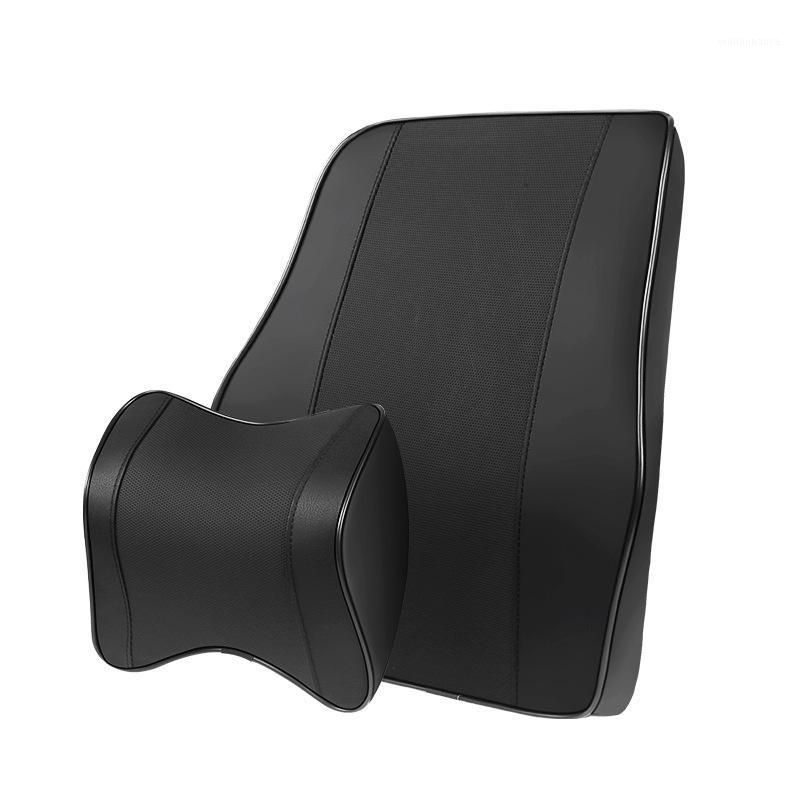 

Seat Cushions Car Back Support Pillow And Neck Set Memory Cotton Fiberl Leather Lumbar Travel Rest Cushion