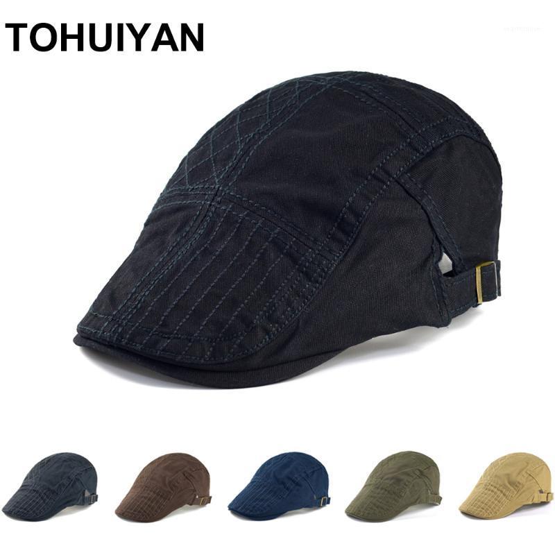 

2020 Vintage Cotton Newsboy Hat For Men Spring Summer Boina Cabbie Hat Fashion Baker Boy Caps and Hats Male Peaky Blinders1, Black