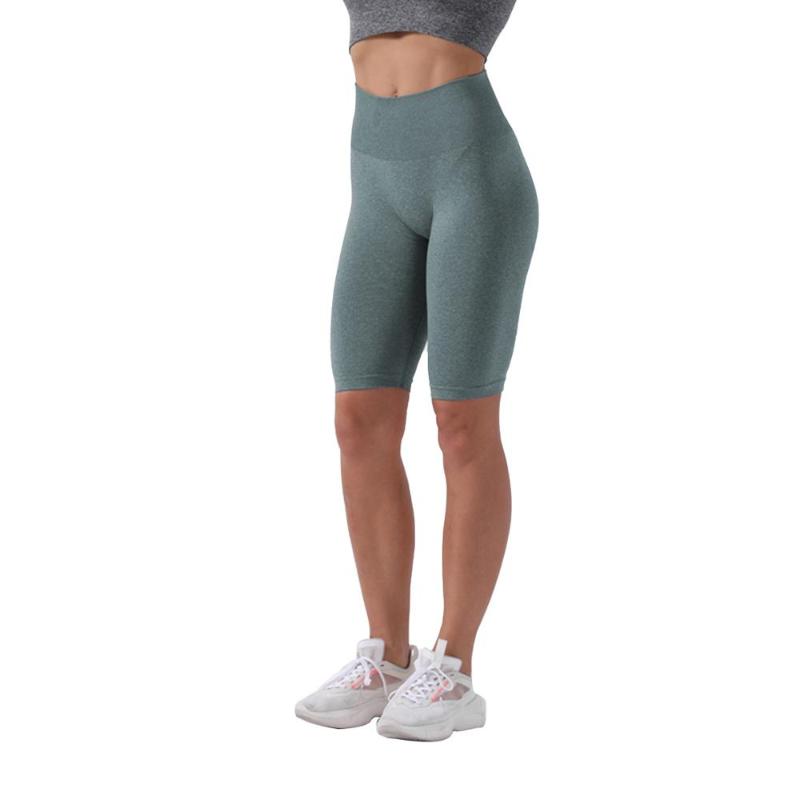 

2021 Quick-Drying Fitness Shorts Women' Summer High Waist Leggings Hips Shaping Sports Yoga Shorts, Green